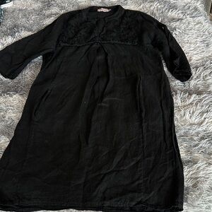Lungo L'Arno Linen Black Italian Dress